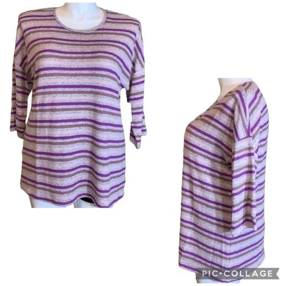 Torrid Womens Pullover Sweater Striped Super Soft Plush Comfy Pink 1X 14 16 - Picture 1 of 16